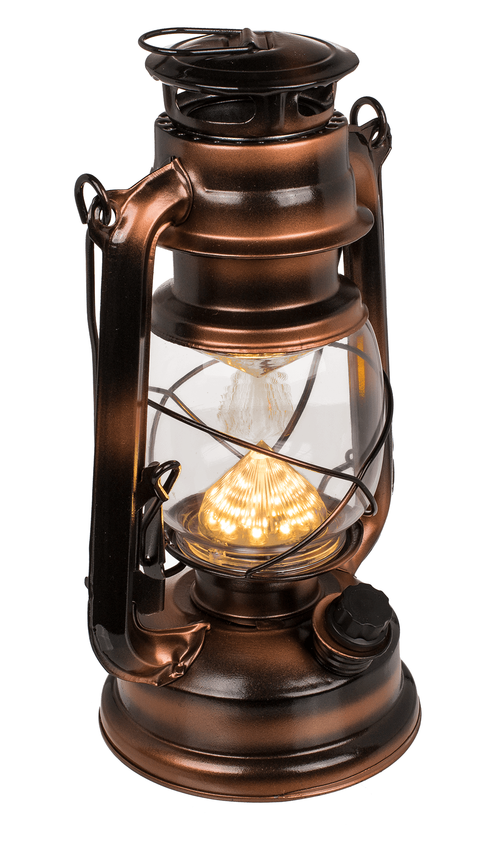 LED metal storm lantern, 15 x 25 cm, for 2 x