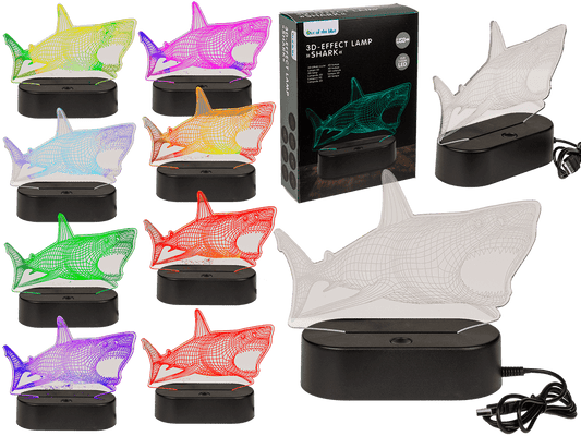 3D-Lamp, Shark, ca.14 x 16 cm, plastic,