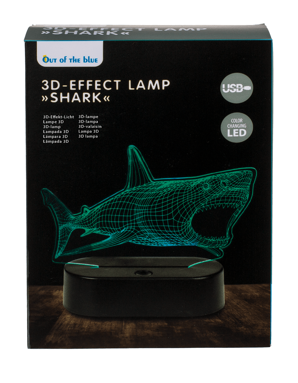 3D-Lamp, Shark, ca.14 x 16 cm, plastic,