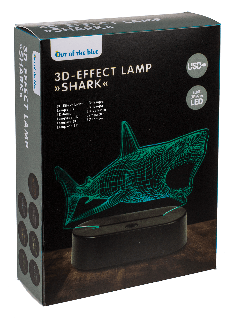 3D-Lamp, Shark, ca.14 x 16 cm, plastic,