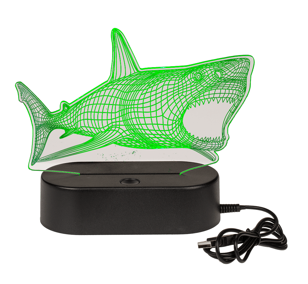 3D-Lamp, Shark, ca.14 x 16 cm, plastic,