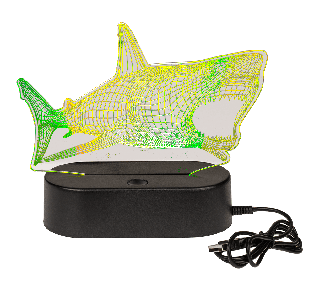 3D-Lamp, Shark, ca.14 x 16 cm, plastic,