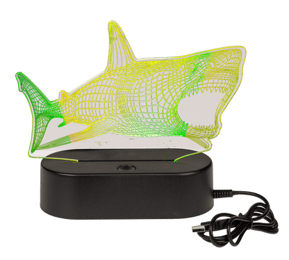3D-Lamp, Shark, ca.14 x 16 cm, plastic,