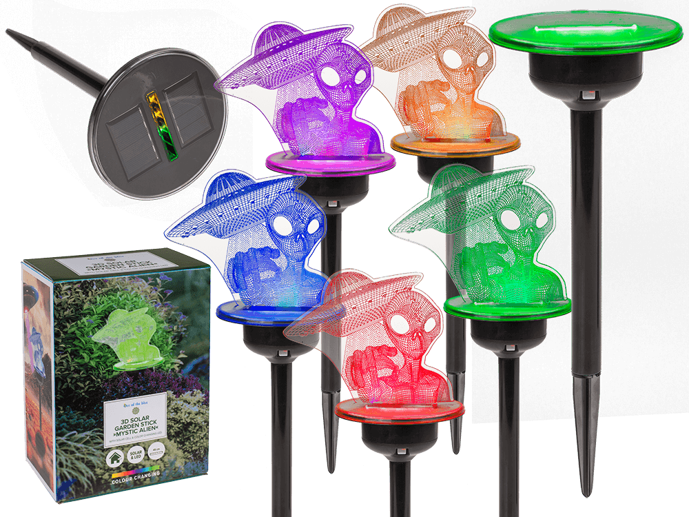 3D LED Solar garden stick with colour changing LED