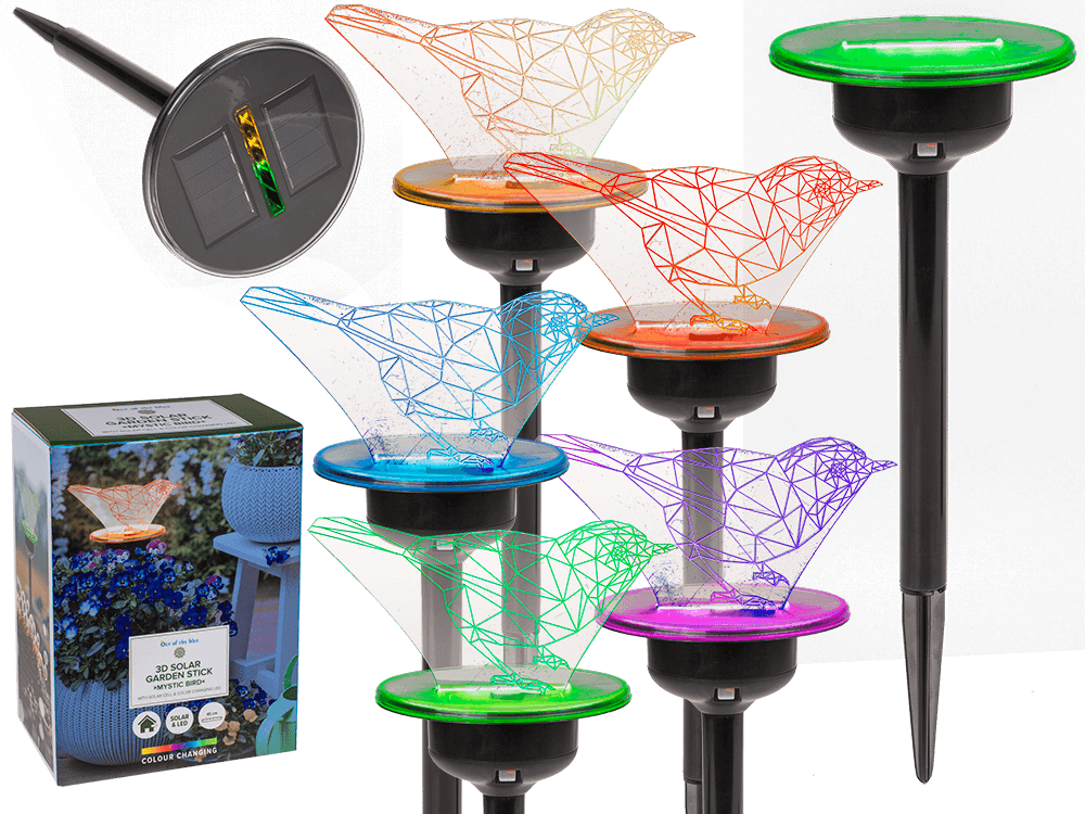 3D LED Solar garden stick with colour changing LED