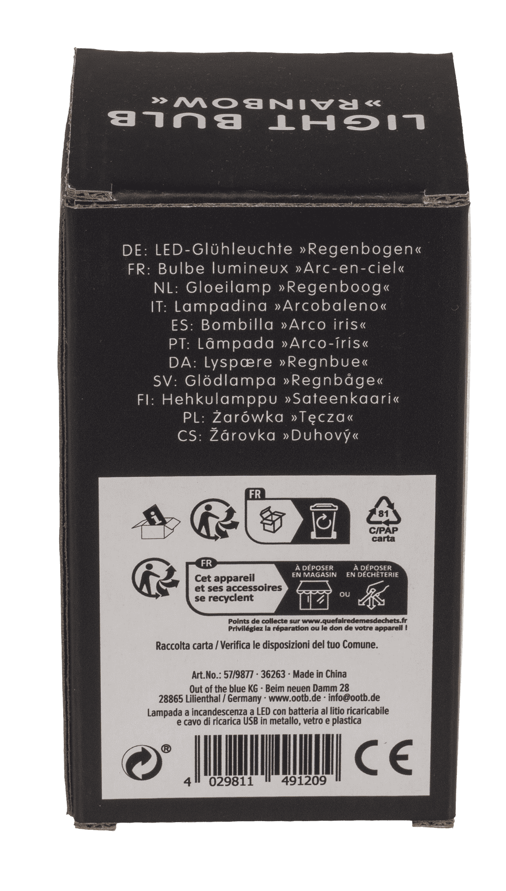 Light Bulb, Rainbow, incl. Lithium battery &