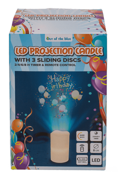 LED candle projector, Celebrations, 8 x 15 cm,
