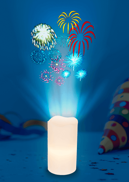 LED candle projector, Celebrations, 8 x 15 cm,