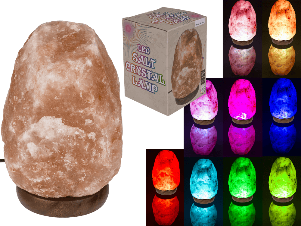LED salt cristal lamp, colour-changing,