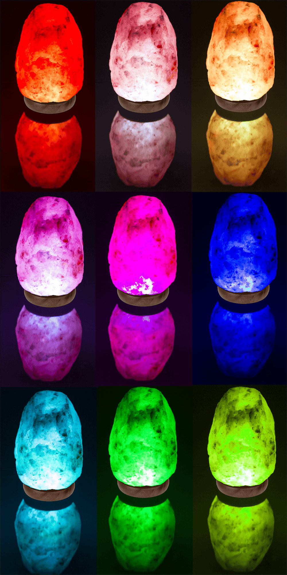 LED salt cristal lamp, colour-changing,