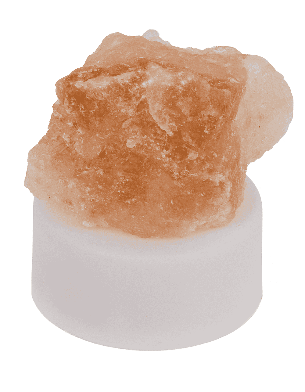 Salt crystal with LED tea light, 4 x 2 cm,