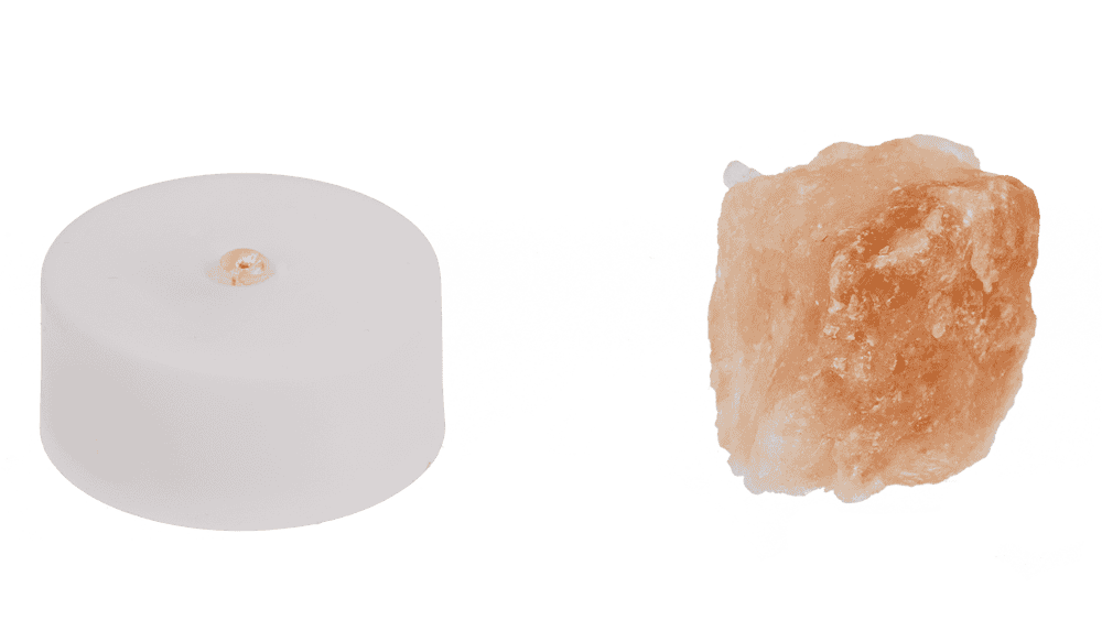 Salt crystal with LED tea light, 4 x 2 cm,