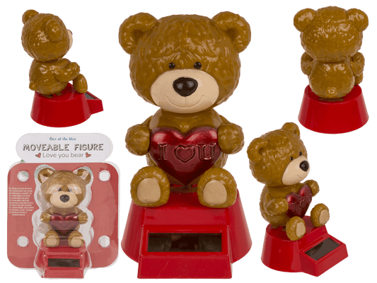Movable figure, Love you bear, with solar cell,