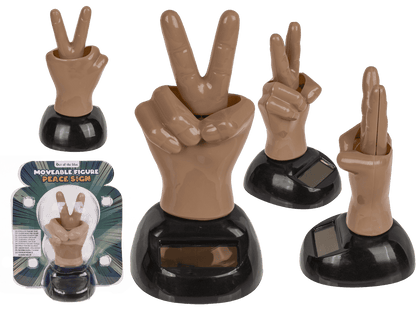 Movable figure, Peace Sign, with solar cell,