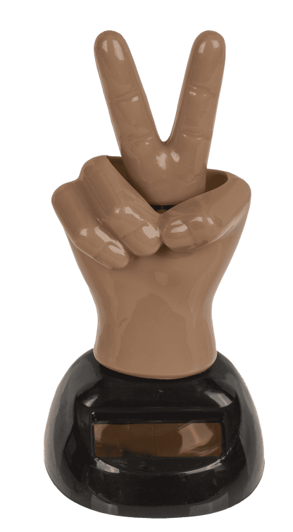 Movable figure, Peace Sign, with solar cell,
