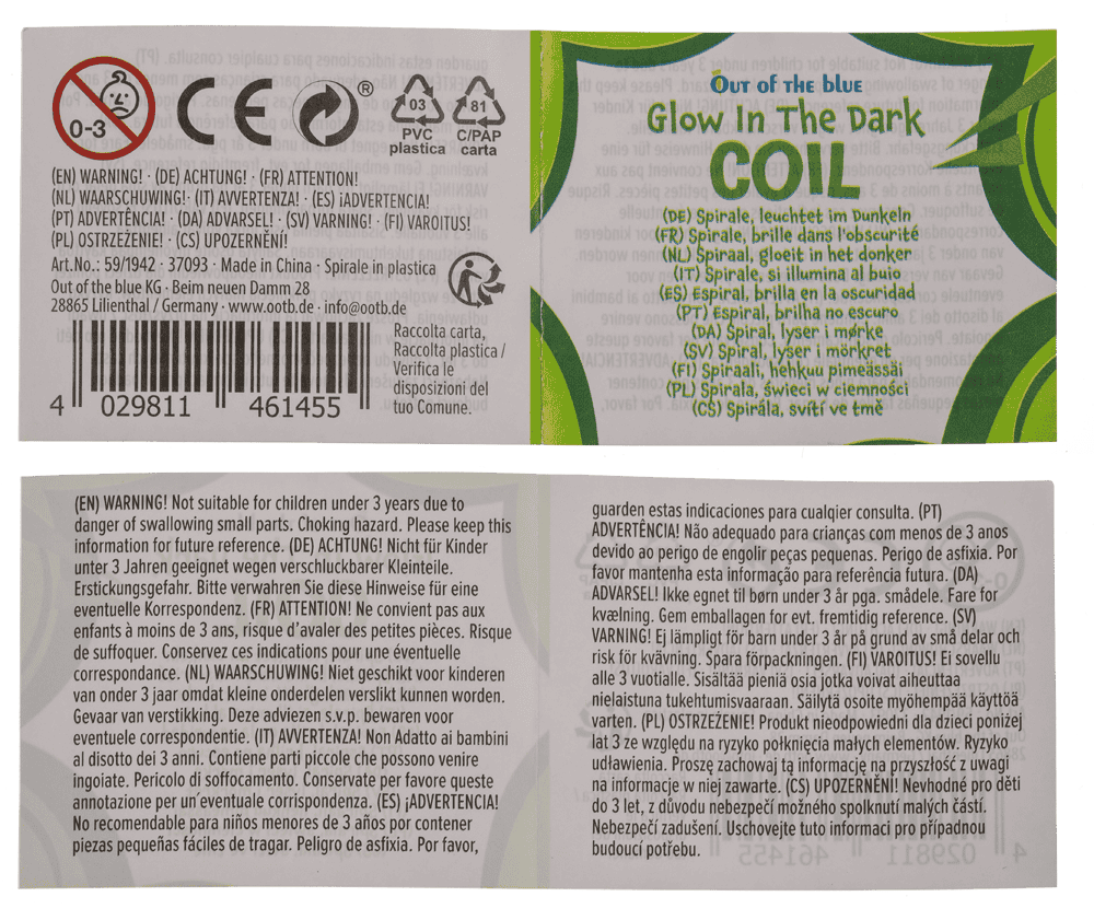 Coil, glows in the dark,