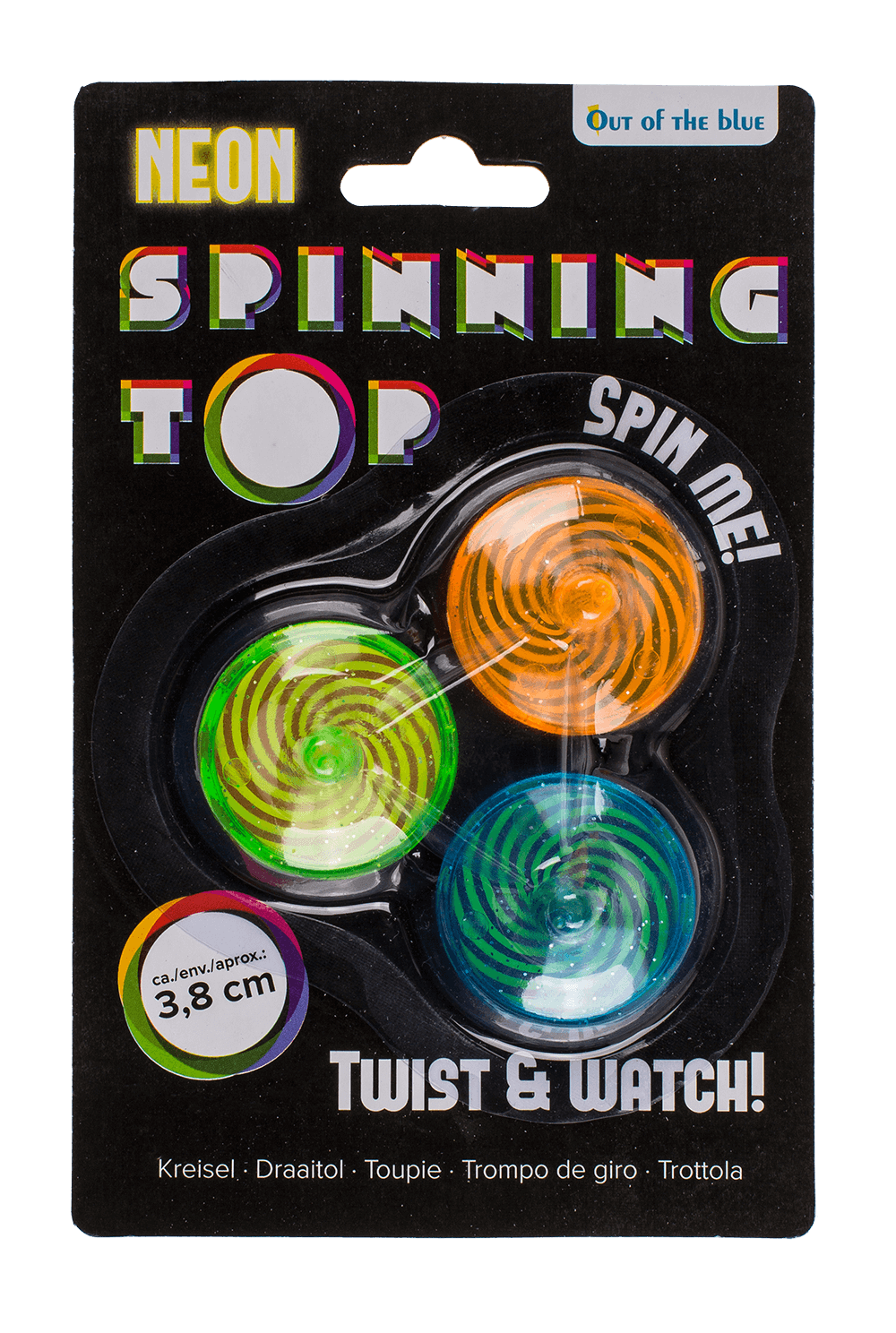 Neon Spinning Top, plastic material, approx. 3,8