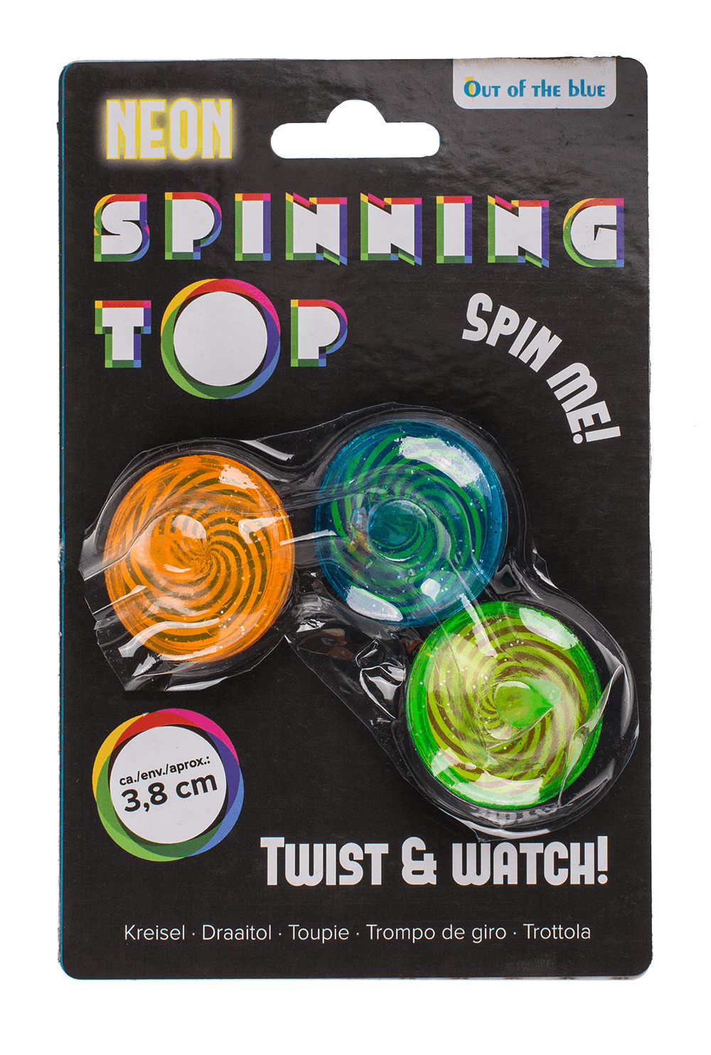 Neon Spinning Top, plastic material, approx. 3,8