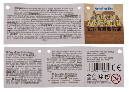 Water Gun with moving head, Dinosaur,