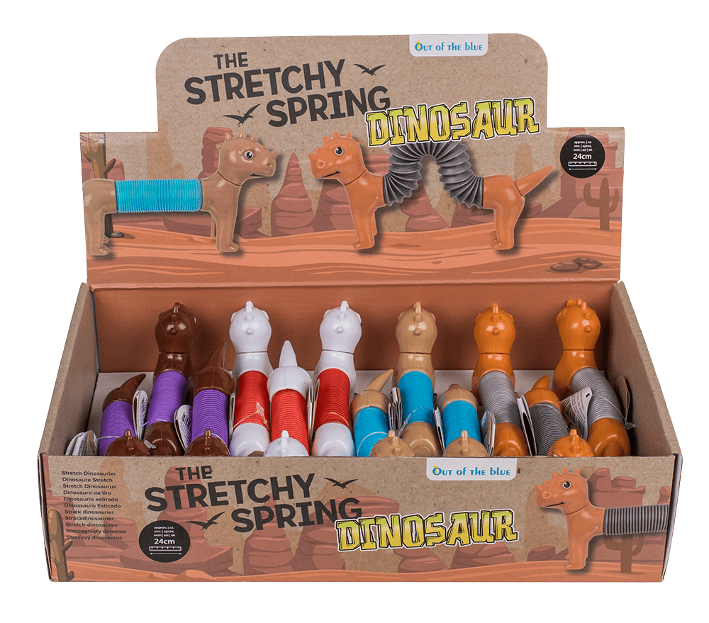 Stretchy Spring Dinosaur, approx. 6,5 x 14 cm -