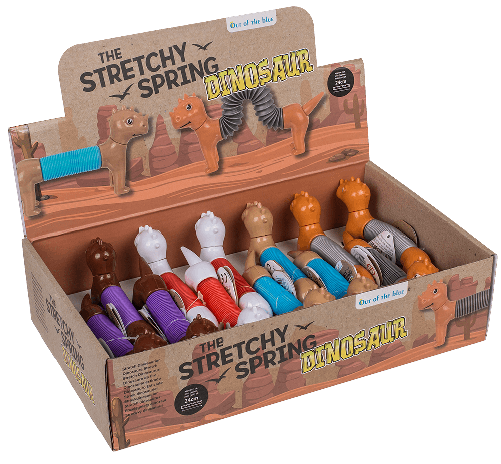 Stretchy Spring Dinosaur, approx. 6,5 x 14 cm -