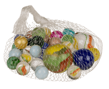 Glass marbles, multicoloured ass.,