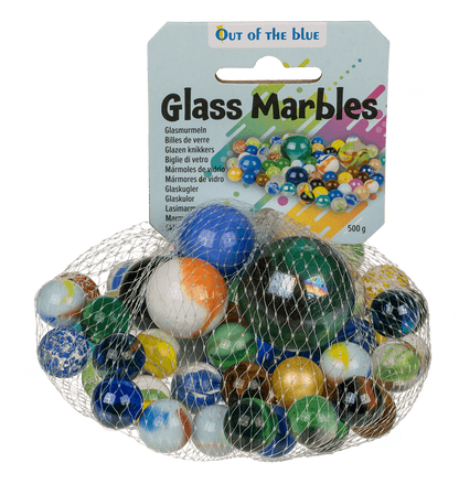 Glass marbles, multicoloured ass.,