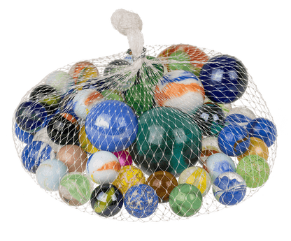 Glass marbles, multicoloured ass.,