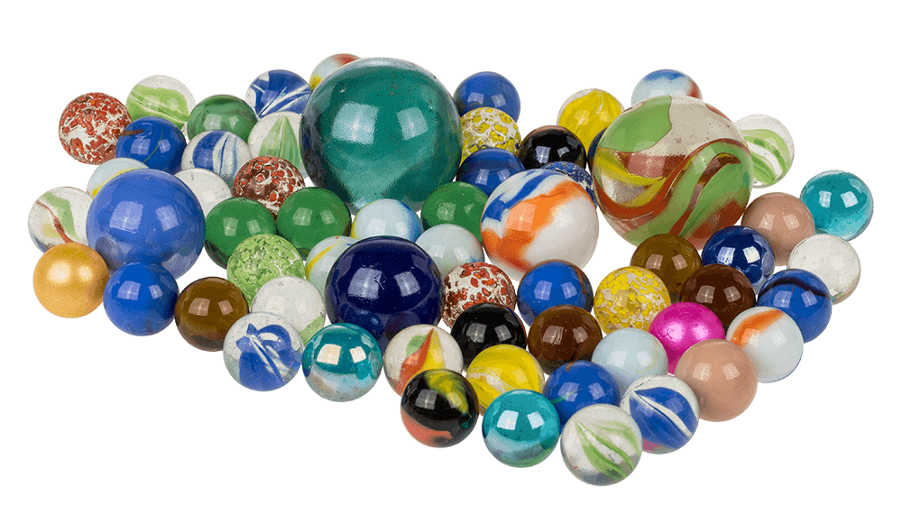 Glass marbles, multicoloured ass.,