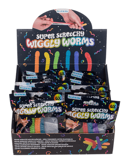 Super Stretchy Wiggly Worms, approx. 9 x 1,3 cm,
