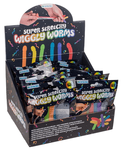 Super Stretchy Wiggly Worms, approx. 9 x 1,3 cm,