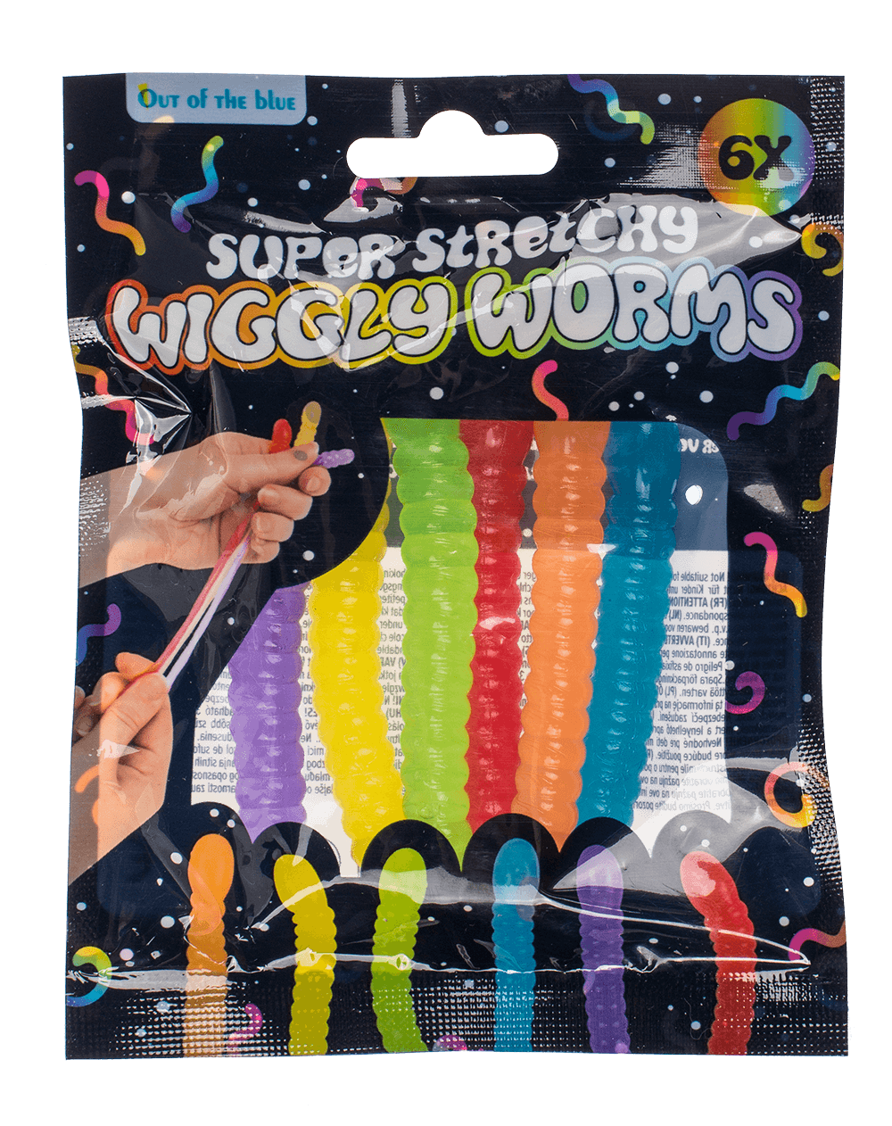 Super Stretchy Wiggly Worms, approx. 9 x 1,3 cm,