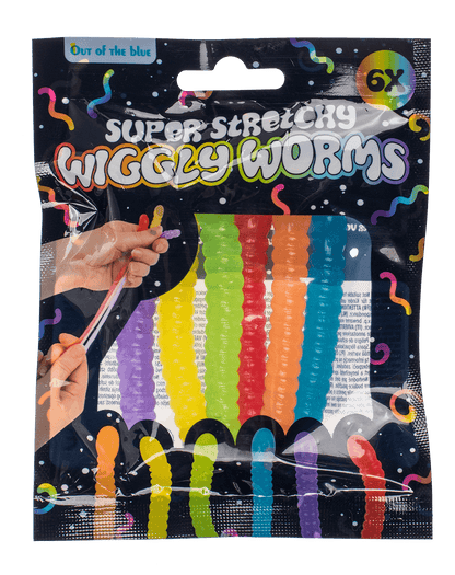 Super Stretchy Wiggly Worms, approx. 9 x 1,3 cm,