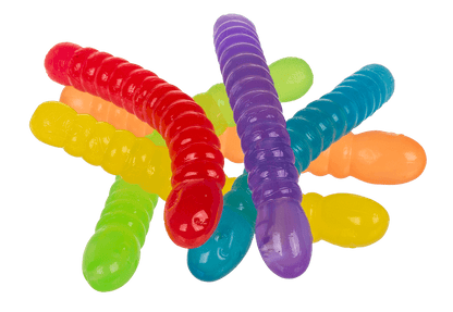 Super Stretchy Wiggly Worms, approx. 9 x 1,3 cm,