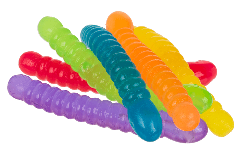 Super Stretchy Wiggly Worms, approx. 9 x 1,3 cm,