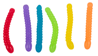 Super Stretchy Wiggly Worms, approx. 9 x 1,3 cm,