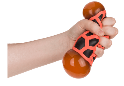 Squeeze ball in rubber net, approx. 8 cm,