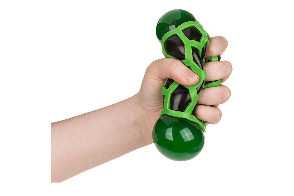 Squeeze ball in rubber net, approx. 8 cm,