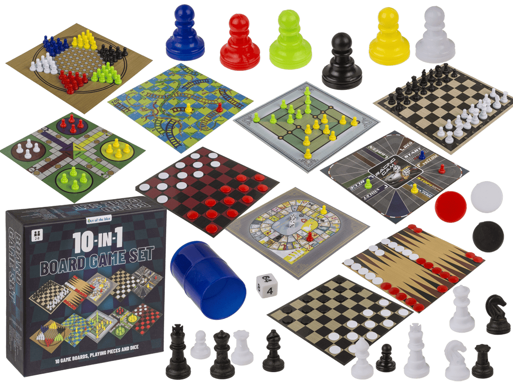 Board Game Set, 10 in 1, 15 x 15 cm,