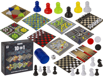Board Game Set, 10 in 1, 15 x 15 cm,