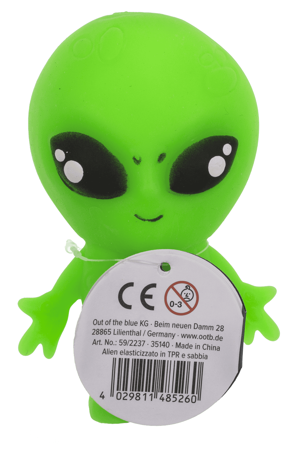 Stretchy Alien, Glow in the Dark, 8 x 12 x 6 cm,