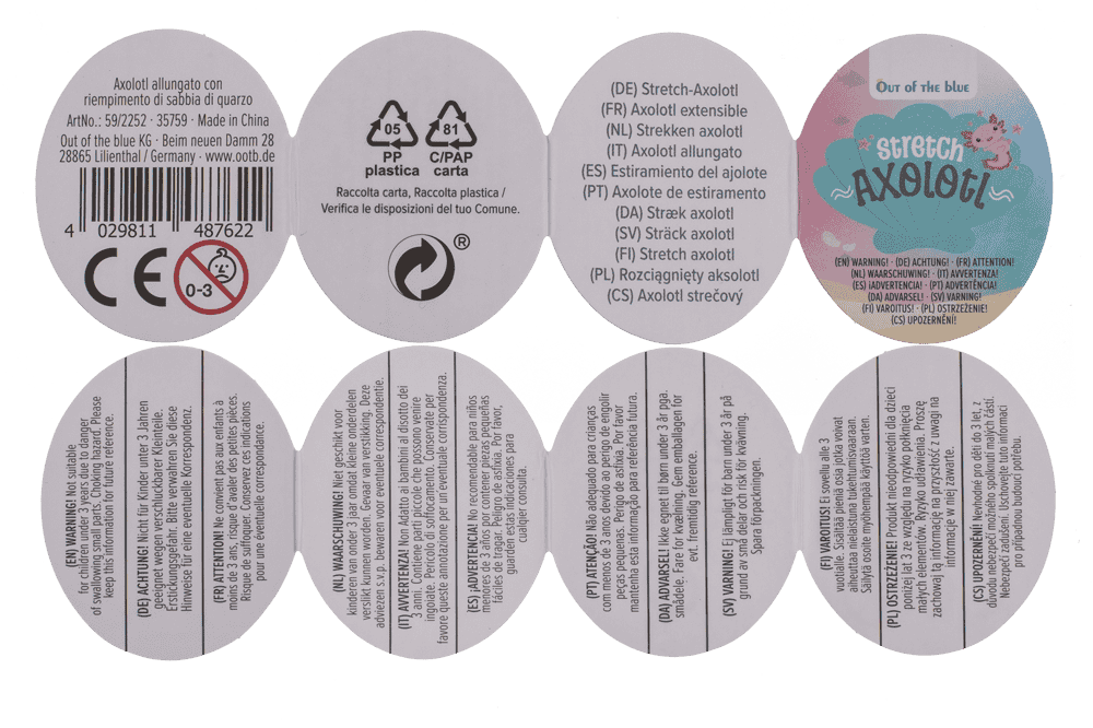 Stretch-Axolotl with quartz sand filling,