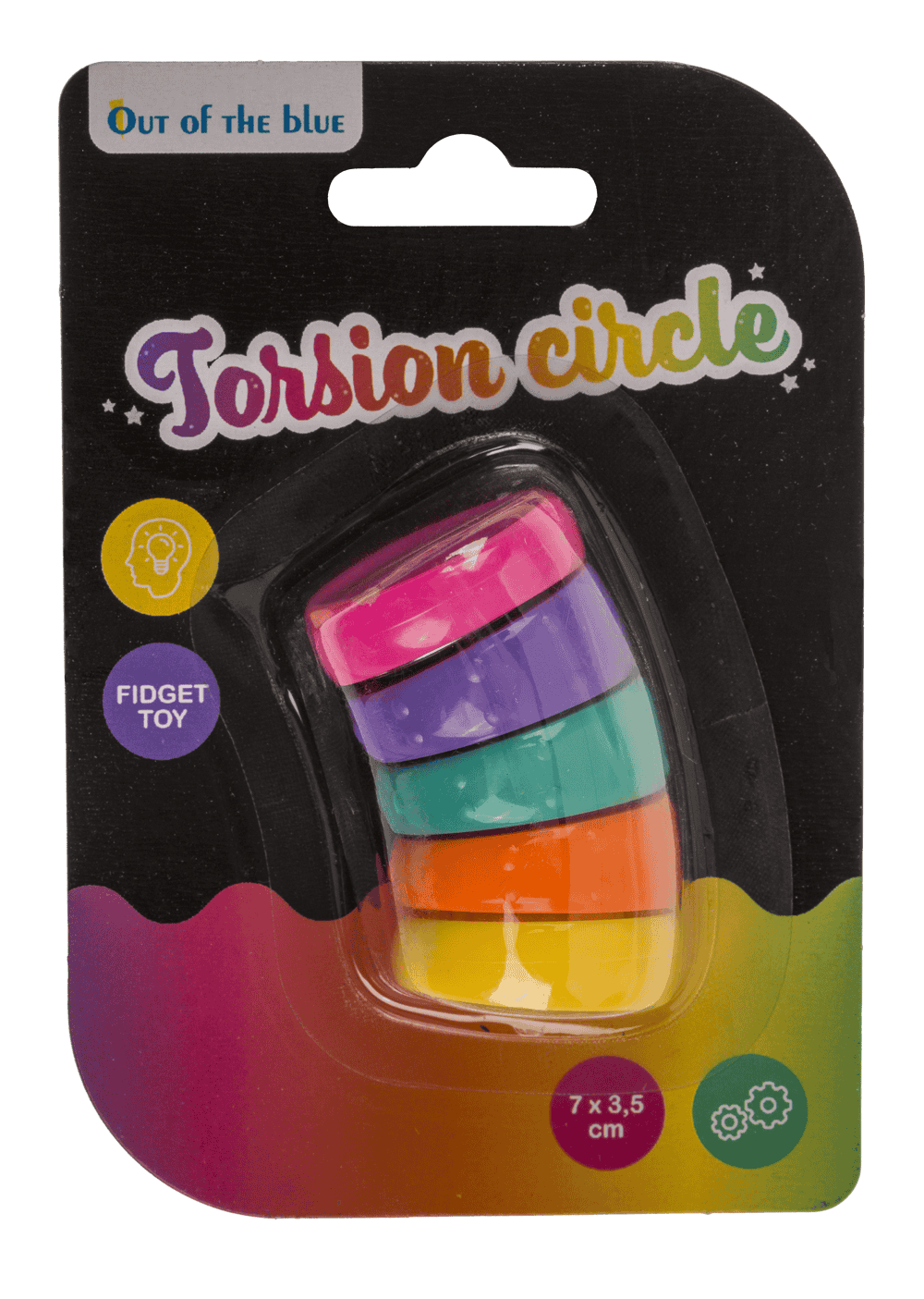 Torsion Circle, Rainbow, 3,5 x 7 cm,