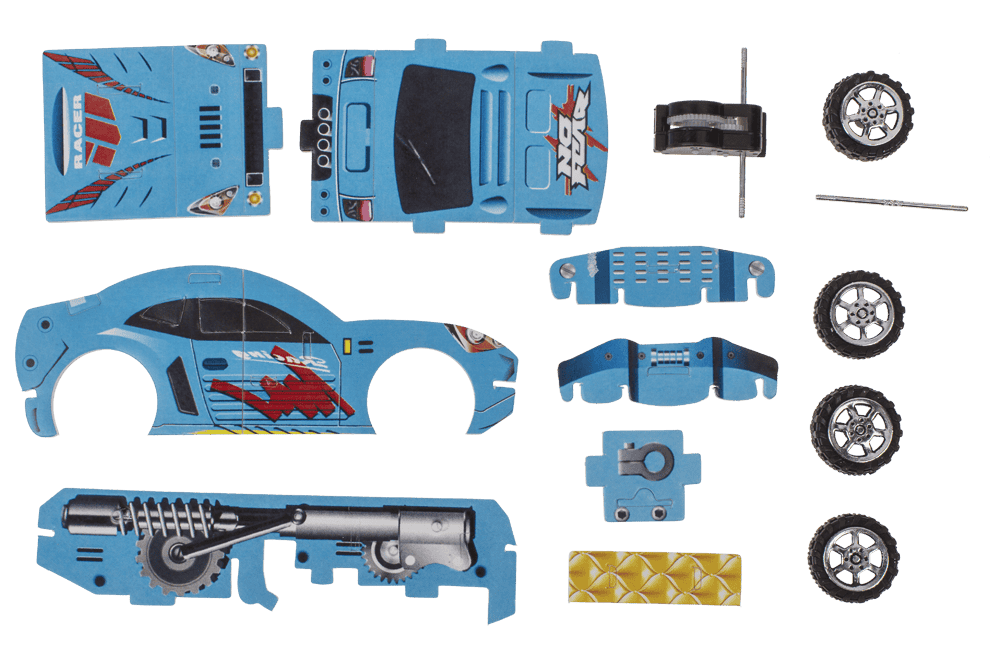 Pullback DIY Race Cars construction set,