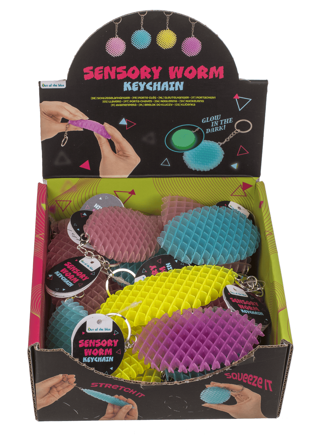 Metal keychain, Sensory Worm,