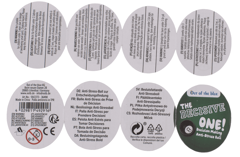 Decision Making Squeeze Ball, 8-Ball, 6,3 cm,