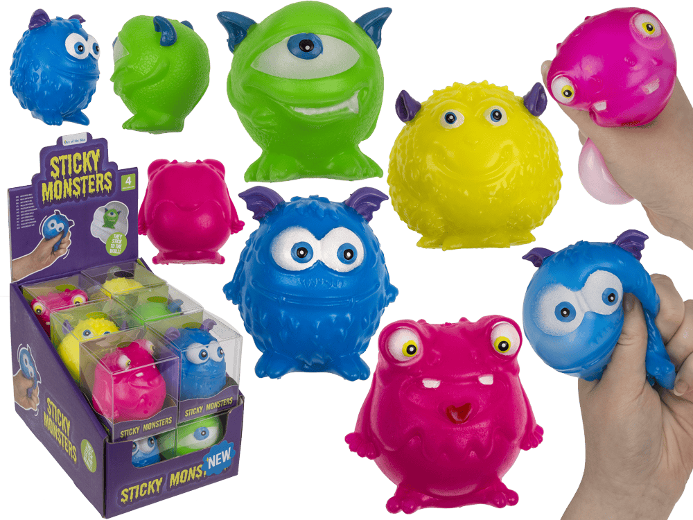Sticky Monsters, Squeeze & Wall Ball, 8 cm,