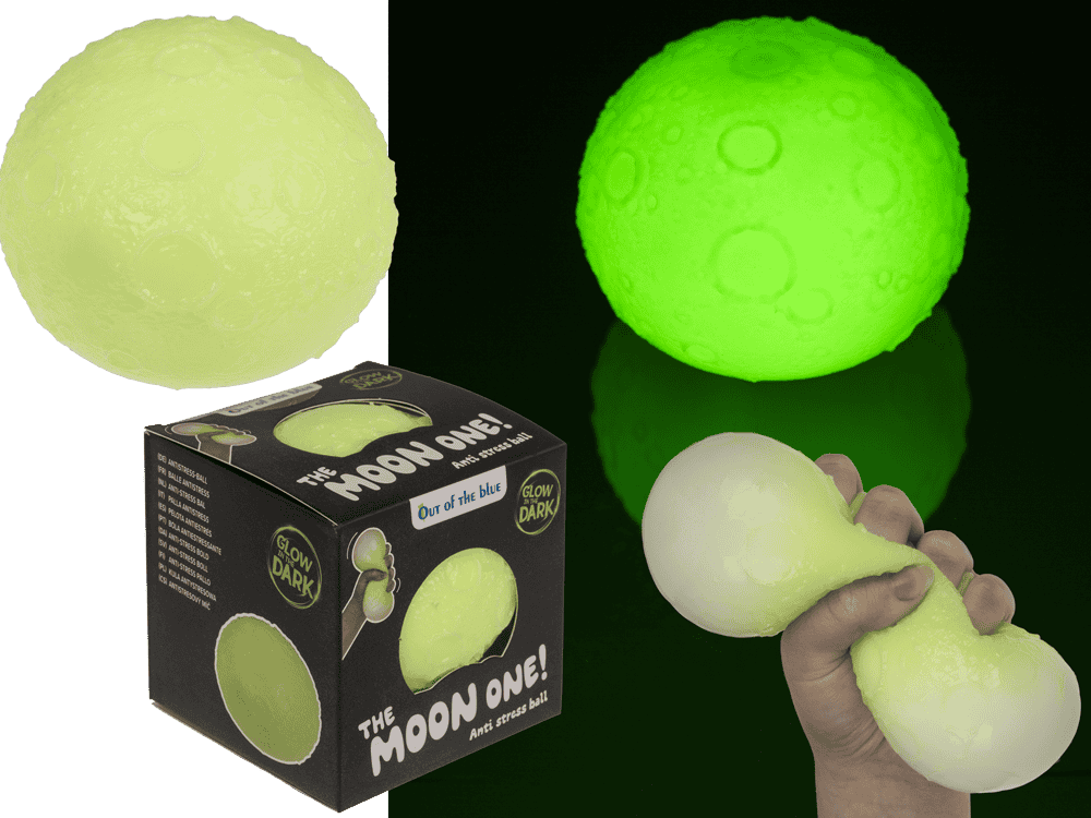 Anti stress ball, XL Moon, Glow in the Dark,