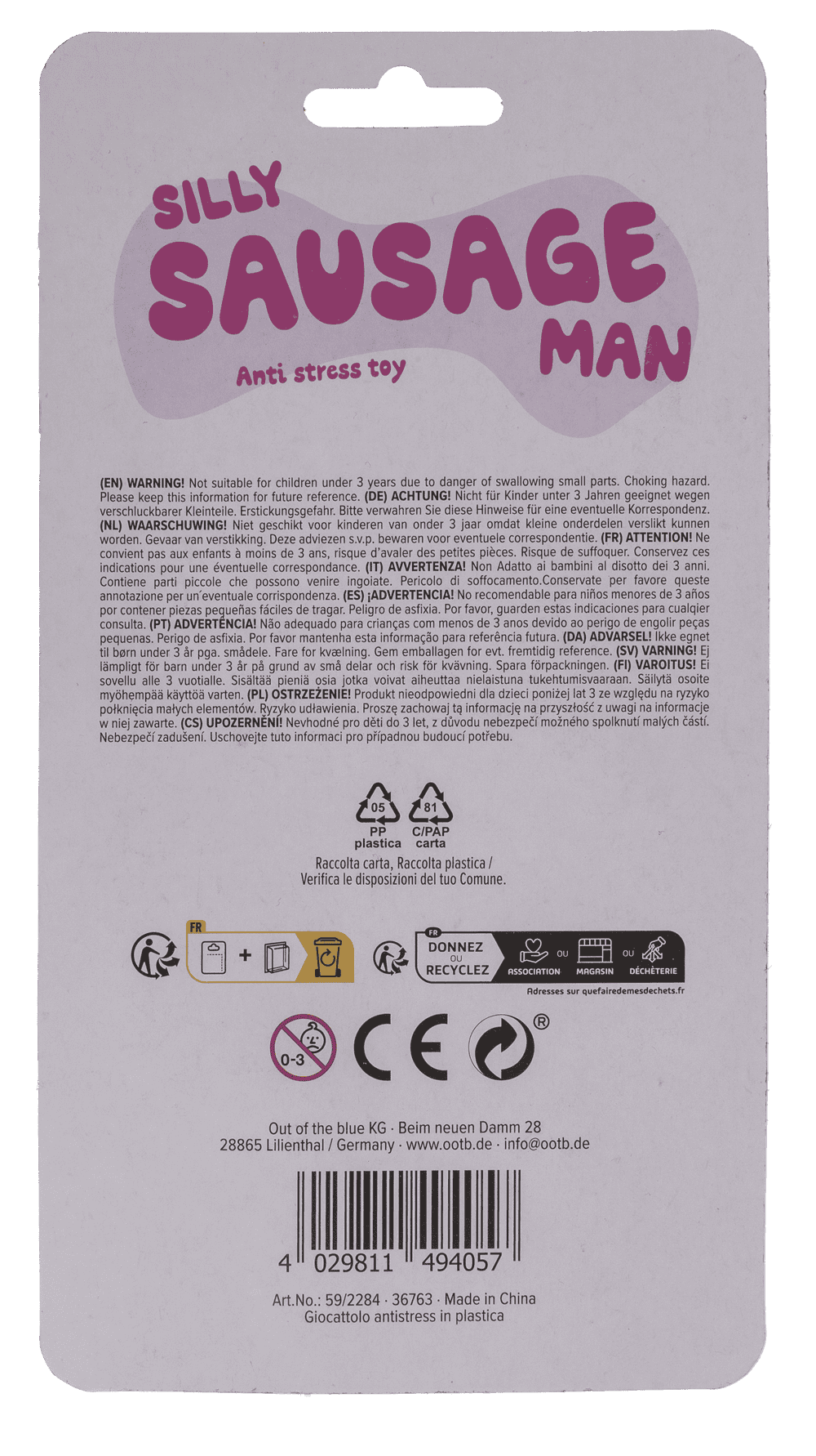 Anti stress toy, Silly Sausage Man,