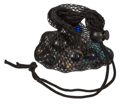 Glas marble game, with cloth bag,